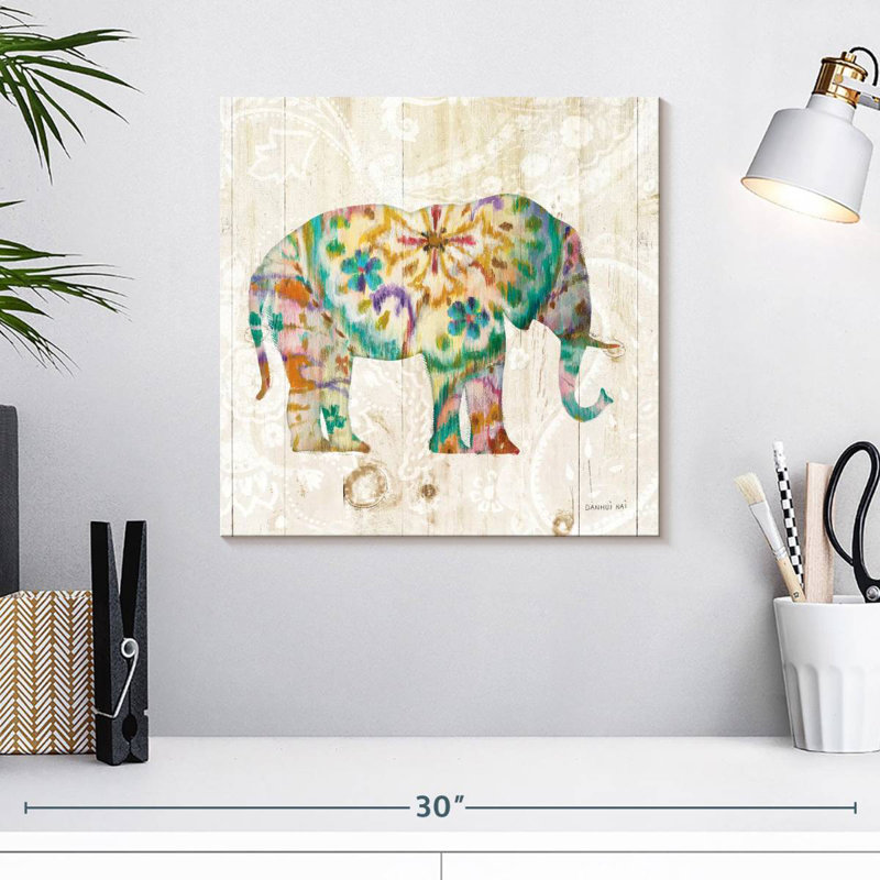 Éléphant Bramho Boho Paisley I, H 16 po x l 16 po