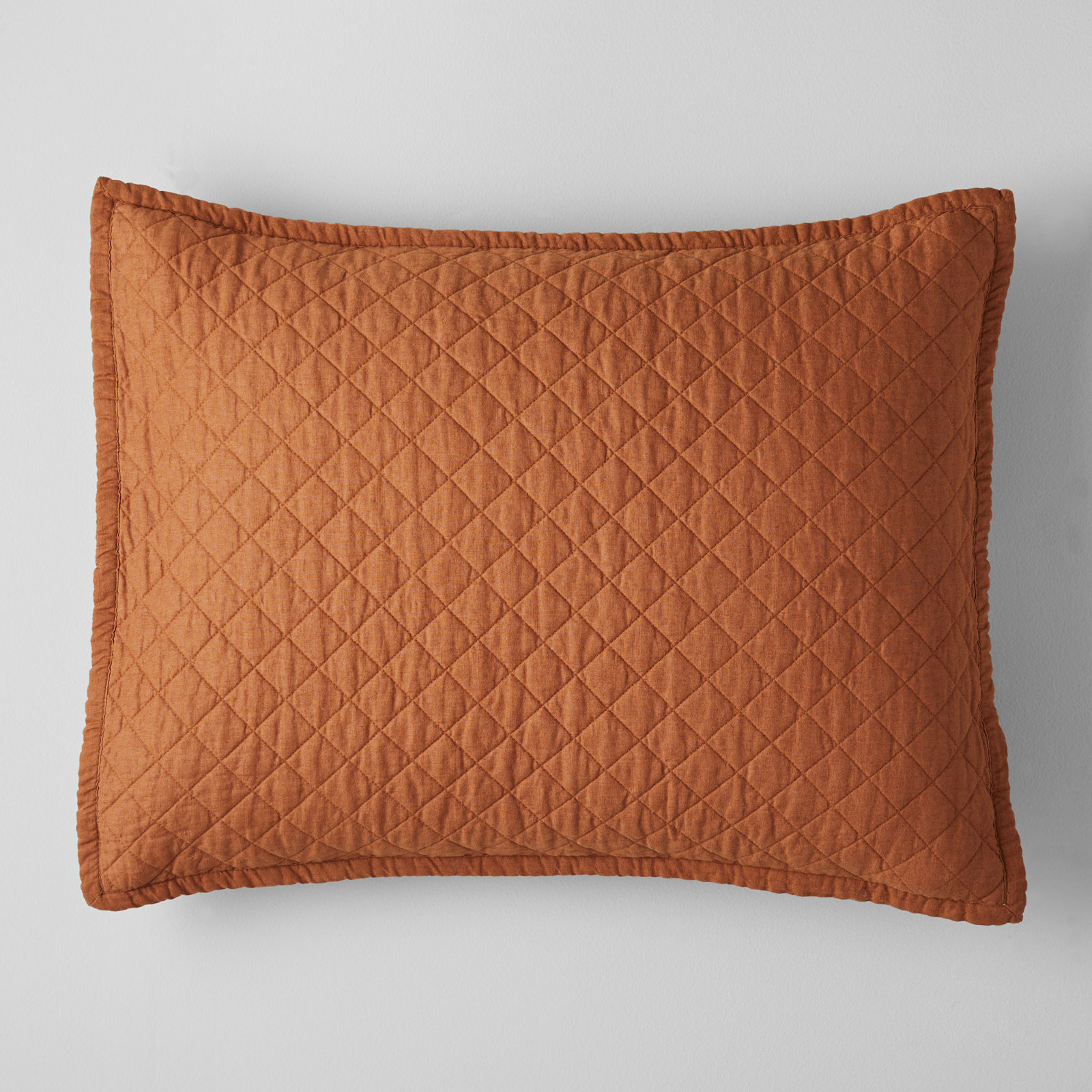 Jeffen Linen Blend Sham Set, Standard/Twin, Rust