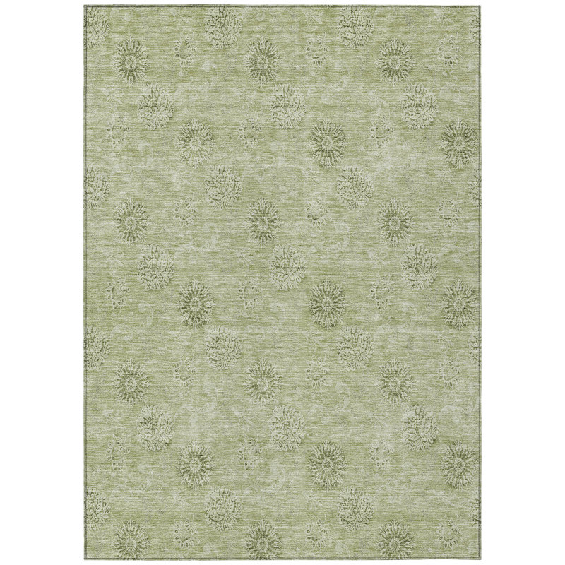 Tapis intérieur / extérieur 10 pi x 14 pi vert sauge et artichaut