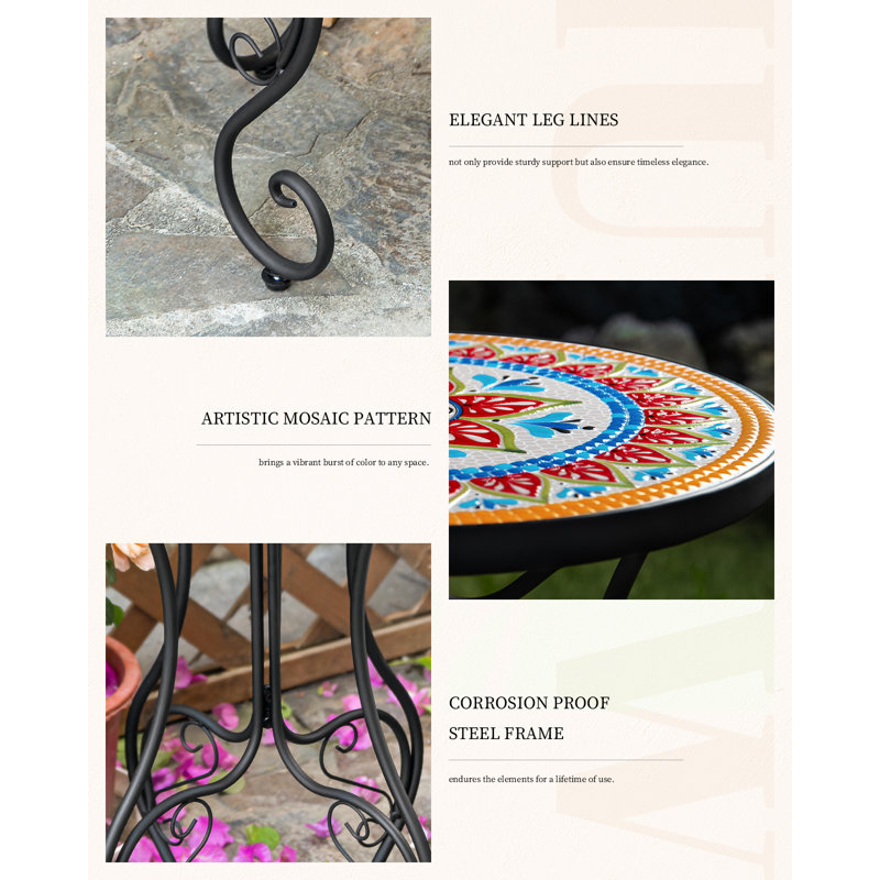 Table d'appoint ronde ronde 14 po