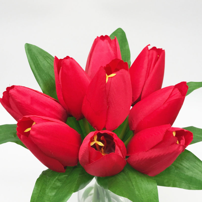 Centre de table tulipes dans un vase, Rouge
