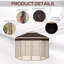 Pavillon de jardin escamotable 13X13FT, moustiquaire à utiliser avec cadre en acier (beige)