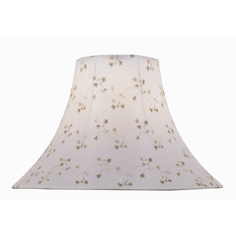 Abat-jour en forme de cloche en jacquard 12,5 po (vis) en blanc
