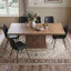 Ensemble de table de salle à manger extensible moderne de 63 à 78 po avec rangement à deux niveaux et chaises en cuir PU Denton-132714454-132714455