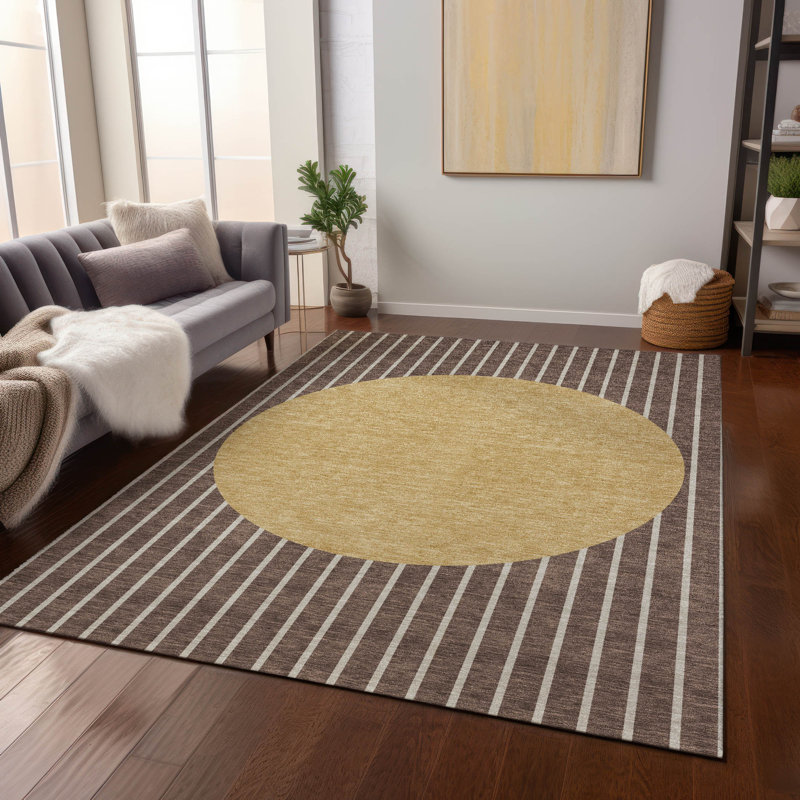 Tapis intérieur / extérieur brun Ember , 9 pi x 12 pi