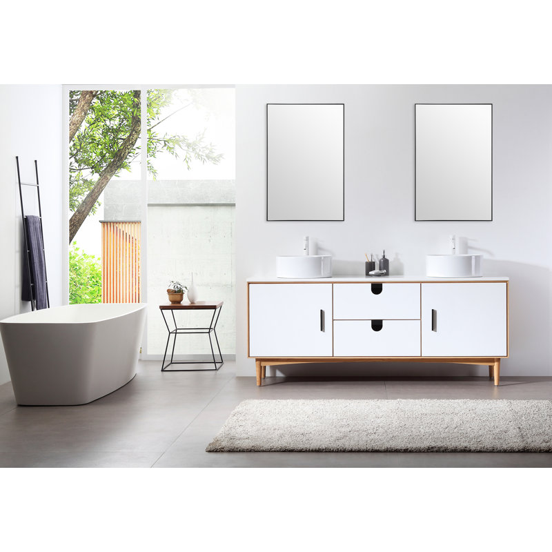 Rohe Beveled Mirror, 23.5" W x 35.5" H, Black
