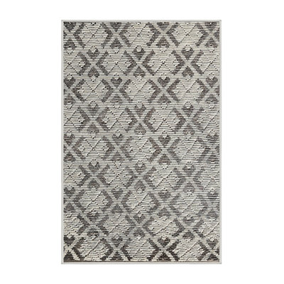 Tapis géométrique beige / gris