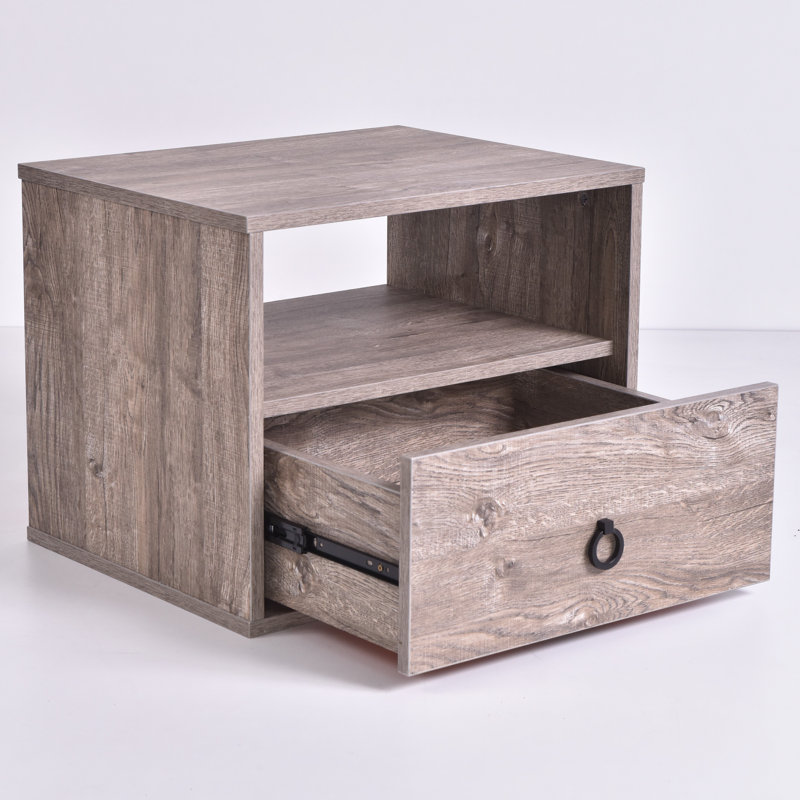 Rebbeca 50 cm W Bedside Table, Alaska Oak