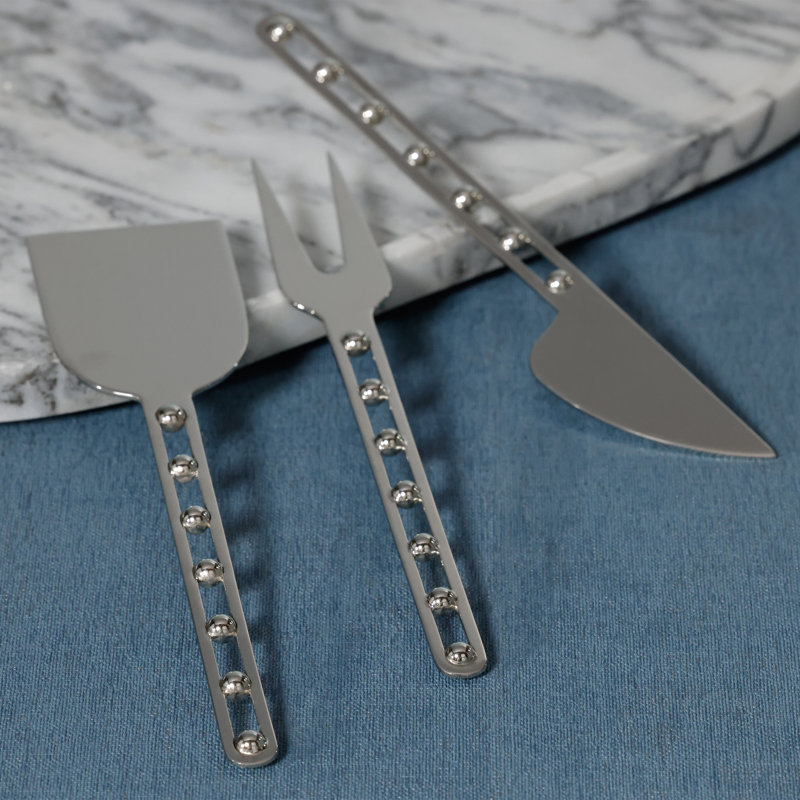 Ensemble de 3 couteaux à fromage en acier inoxydable Cordoue, Nickel