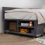 Lit plateforme simple tapissier en forme de L avec rangement et tiroirs-1628543037