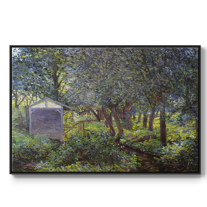 «In Monets Garden, Giverny», reproduction d'art encadrée sur toile par Claude Monet, H 27 po x l 41 po x P 2 po, Noir
