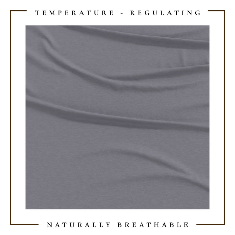 Ultra-Soft Cotton Heathered Melange Jersey Knit Sheet Set, Queen with 2 Pillowcases, Heathered Denim Blue