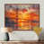 Toile avec cadre flottant brun