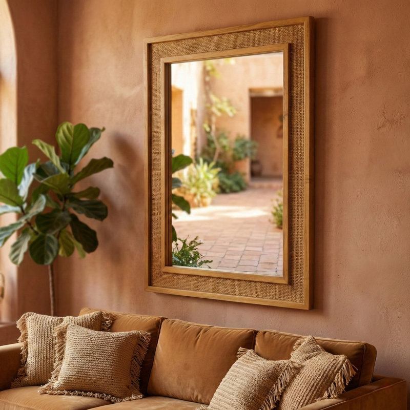 Miroir mural Rustic, L 24 po x H 36 po, Brun jaunâtre