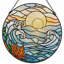 Panneau de vitrail 12 po H Sunset-1823408850
