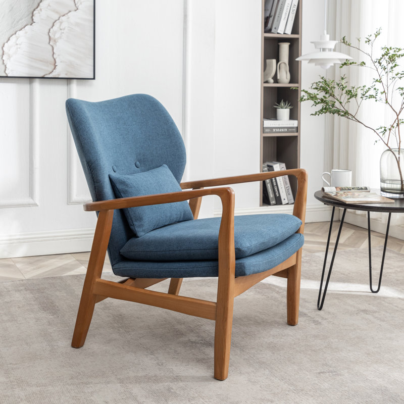 Fauteuil Kornelijus, Mélange de lin bleu