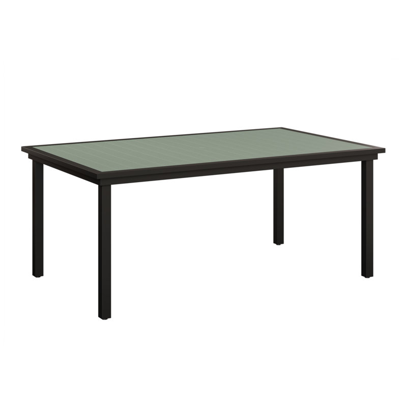 Vida Outdoor Dining Table, Seafoam, Matte Black