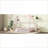 Full Size Rubber Wood House Floor Bed Frame with Roof &amp; Guardrails - No Box Spring Needed, Pink Bedroom-703077317-703077322