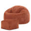 icon Kingston Cord Adults Bean Bag Chair and Pouffe, Ready Filled Beanbag and Footstool Navy Blue-125475888
