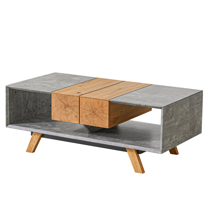 Pedestal 43" W Rectangular Coffee Table with Two Storage Drawers
