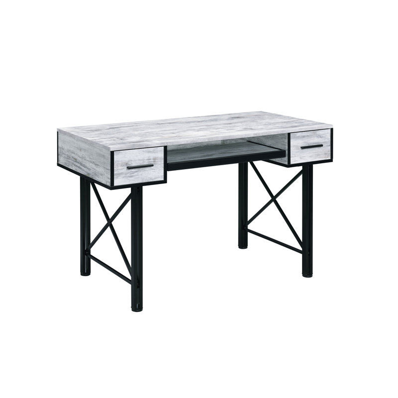 Bureau d'ordinateur antique blanc et noir, Blanc