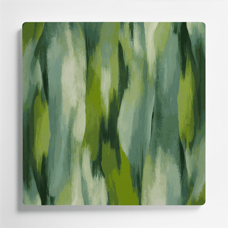 Art mural abstrait en métal vert 94, H 16 po x l 16 po
