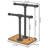 Freestanding Two Arm Towel Holder for Bathroom and Kitchen Countertop, Rustic Industrial Swivel Hand Towel Rack with Solid Wood Base