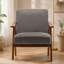 Chaise d'appoint avec revêtement en microfibre et structure en bois massif, parfaite pour ajouter style et confort à tout espace de vie moderne Mid-Century-2439657