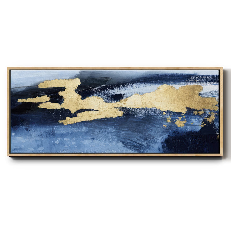 Gilded Indigo Sea I - Framed Canvas