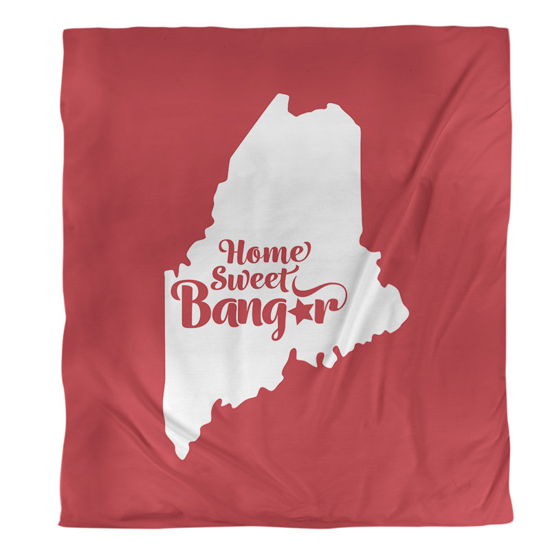 Housse de couette simple bangor Maine, Housse de couette pour grand lit, Rouge, Polyester brossé