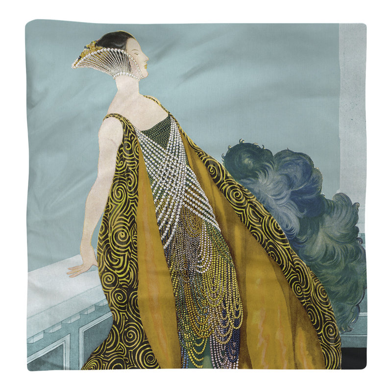 Emily Brodeur Cotton Square Napkin, Blue/Yellow