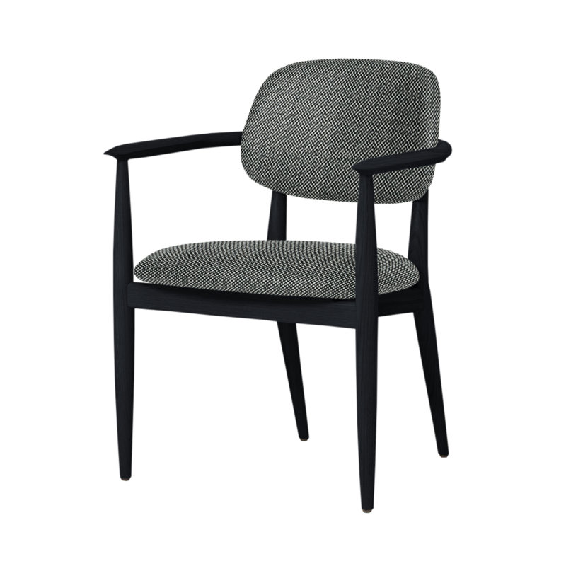 Chaise Slow de Space Copenhagen, Chêne noir, Trio concassé 124