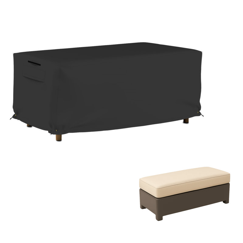 Housse de protection pour terrasse haute densité imperméable pour repose-pieds rectangulaire avec rangement, Gray