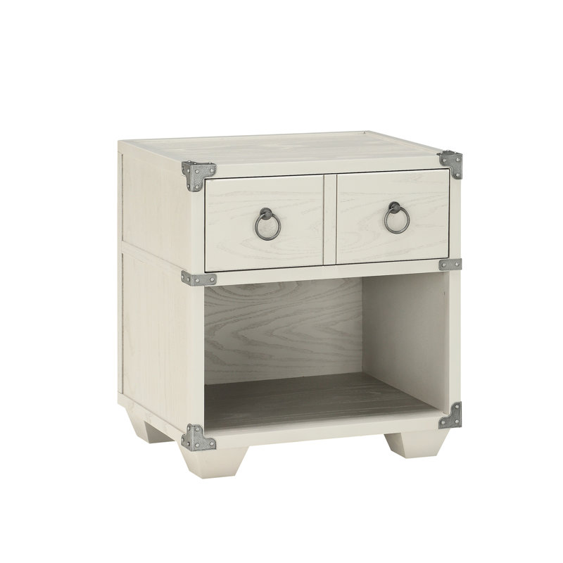 Table de chevet grise avec un support stable et une apparence élégante de style industriel chic