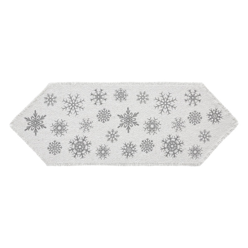 Chemin de table Yuletide, 24 po x 8 po, Blanc antique