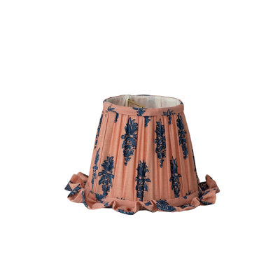 Floral Cotton Pleated Mini Lampshade with Ruffled Edge