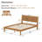 Mid-Century Modern Design Solid Rubberwood Bed Frame, No-Tool Quick Assembly Mortise And Tenon Structure-1848643980-1848643971