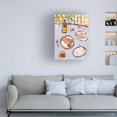 Wrapped Canvas Wall Art - Melissa Wang  'Bites and Sips I' Wall Art for Living Room, Bedroom, or Office Décor  - 24x32