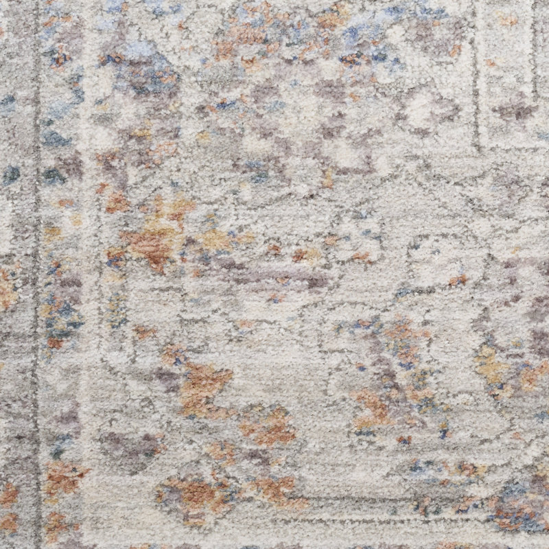 Tapis tissé à la machine 8 pi x 10 pi bleu et gris