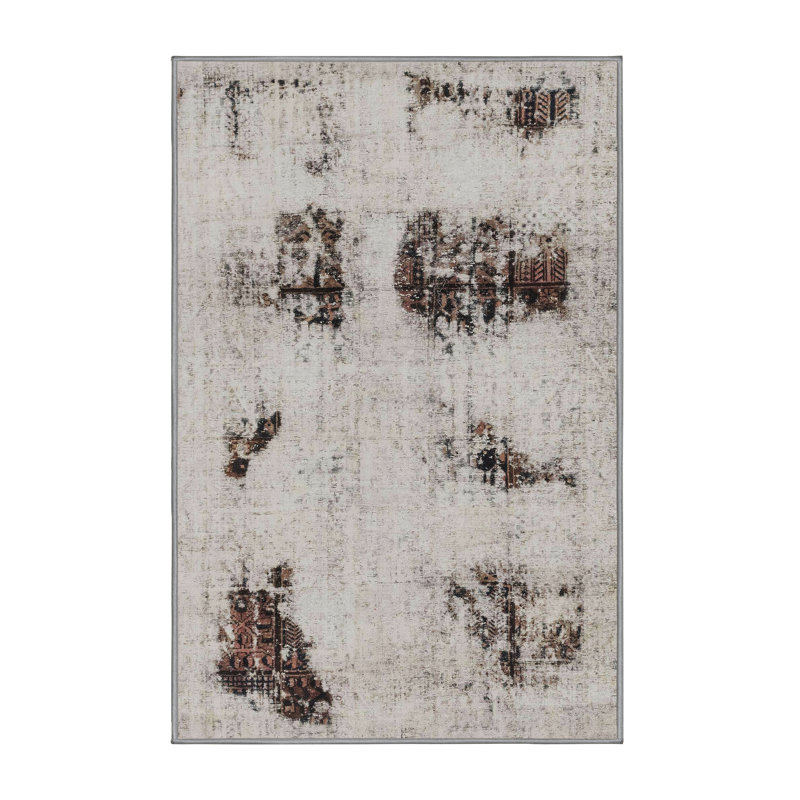 Abstract Indoor Rug, Rectangle 2' x 4'