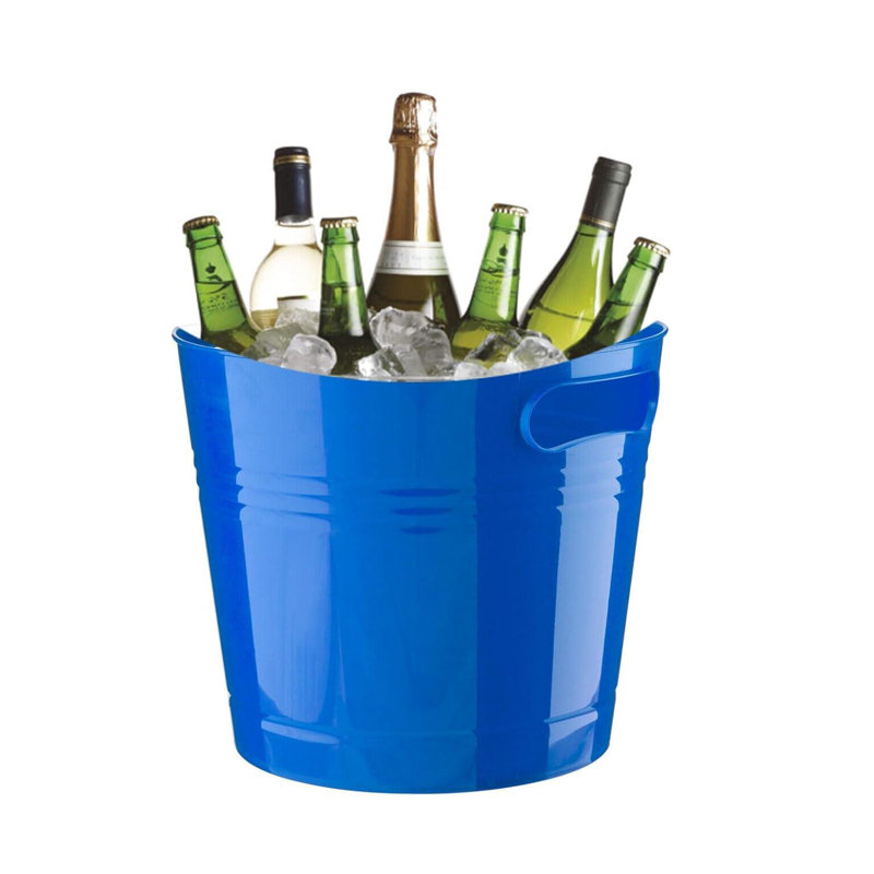 Nikolitsa 6L Plastic Open Waste Bin Lightweight Blue Rubbish Bin Trash Can Garbage Container