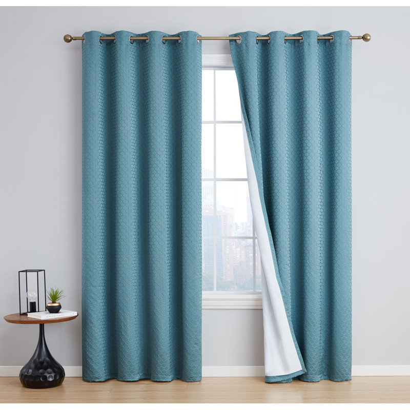 Alacam Blackout Curtain Pair, 50"W x 84"L, White