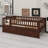 Wood Daybed With Trundle And Fence Guardrails-1840544084