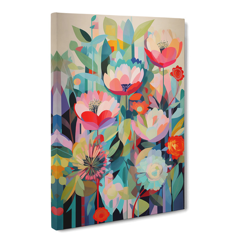 Everberg Flowers Orphism Style Vol.6 - Wrapped Canvas, 76cm H x 50cm W x 3cm D