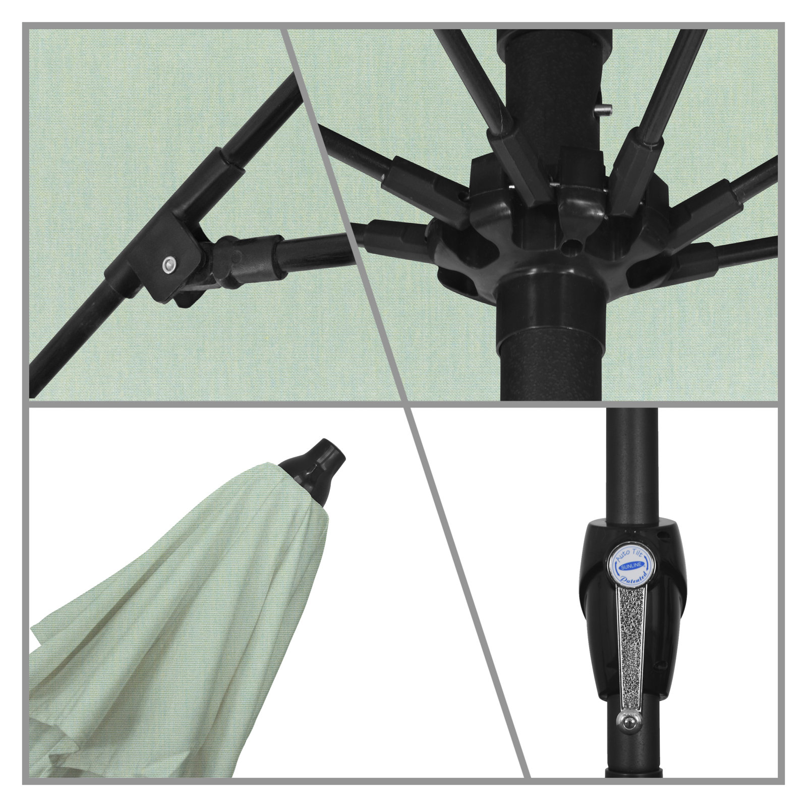 Gino 7.2' Sunbrella® Umbrella, Canvas Spa Sunbrella® Canvas