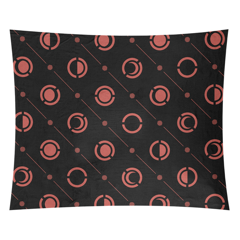 Tapisserie, H 27,5 po x l 37,5 po, Noir et rouge