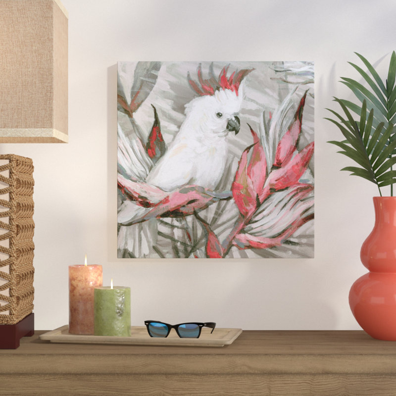 Cacatoès blanc III - reproduction sur toile, 40 po x 40 po