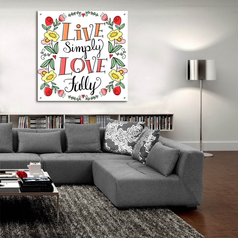  «Love Simply Color» par Elizabeth Caldwell, art mural en verre acrylique, 36 po x 36 po, H 36 po x l 36 po