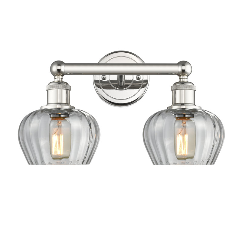 Éclairage pour meuble-lavabo à 2 lumières, Transparent, Nickel poli