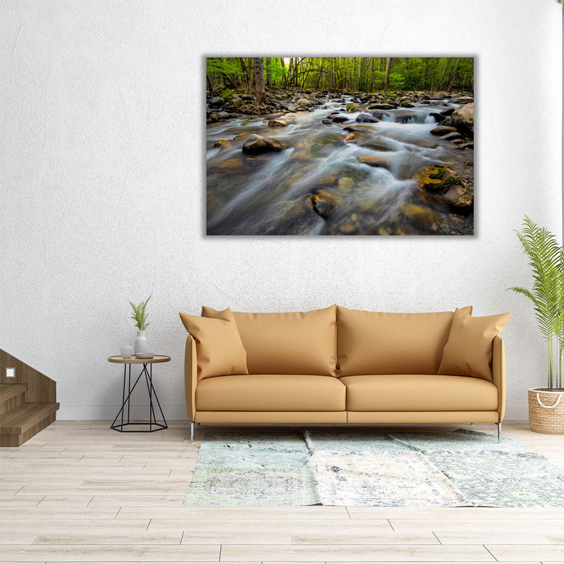 Golden Flow - reproduction d'art sur toile, H 24 po x l 36 po